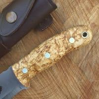 TBS Grizzly Bushcraft Survival Knife - Firesteel Edition - Curly Birch